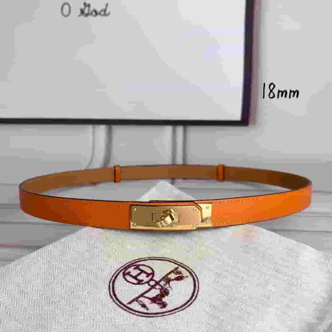 Yupoo Hermes Belt  Kelly 1.8Cm Reversible Orange - Main Preview