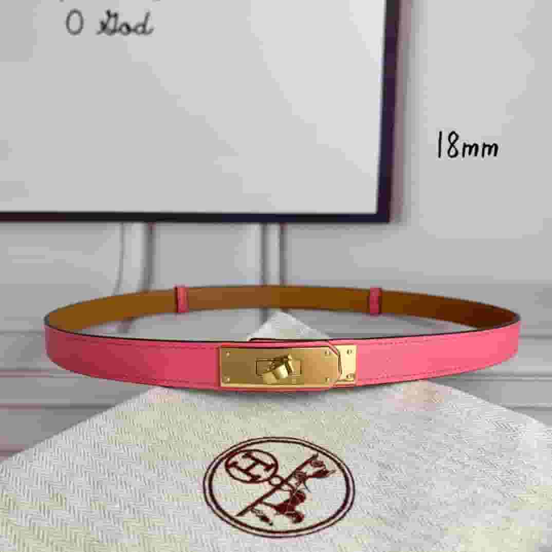 Yupoo Hermes Belt  Kelly 1.8Cm Reversible Pink Belt - Main Preview