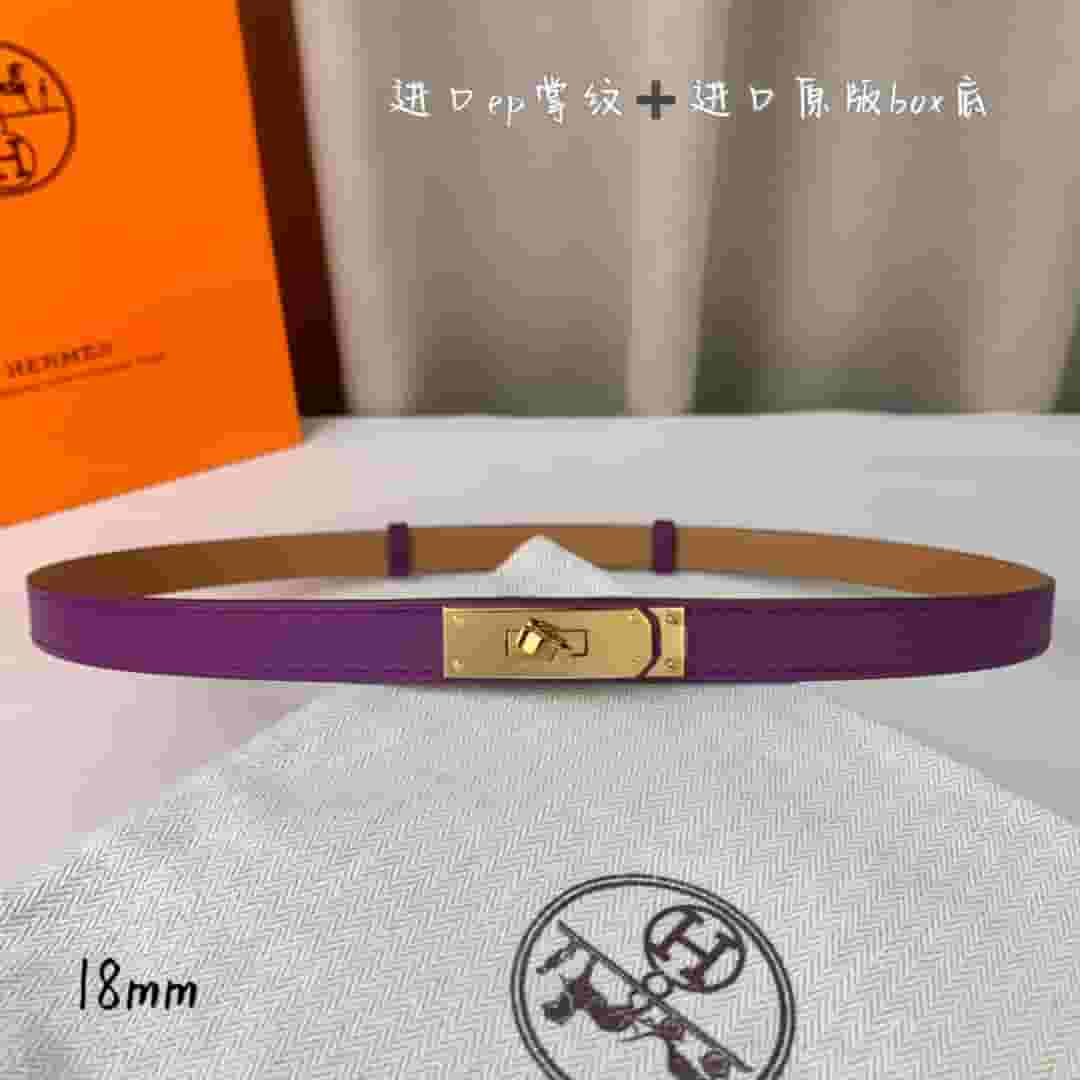 Yupoo Hermes Belt  Kelly 1.8Cm Reversible Purple - Main Preview