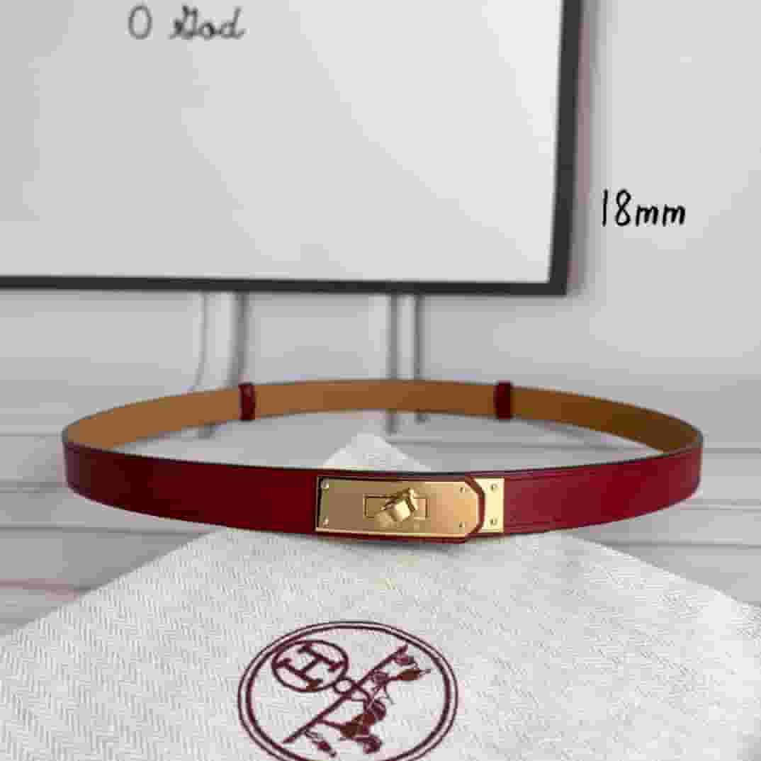 Yupoo Hermes Belt  Kelly 1.8Cm Reversible Red - Main Preview