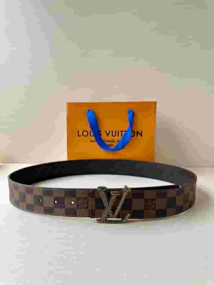 Lv Initiales Studs Reversible Belt 4.0Cm Yupoo Belt Brown - Main Preview