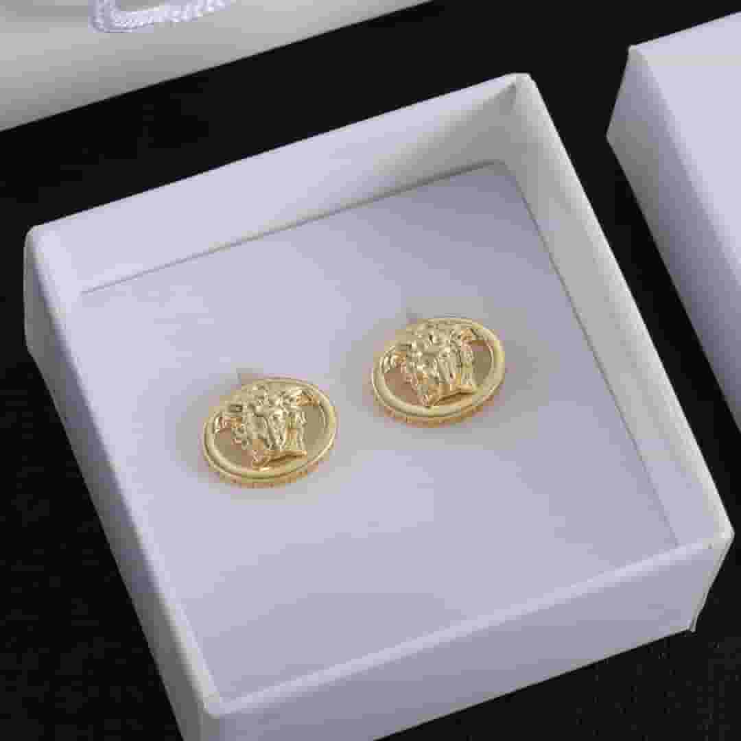 Versace Stud Earrings Yupoo Jewelry Gold - Main Preview