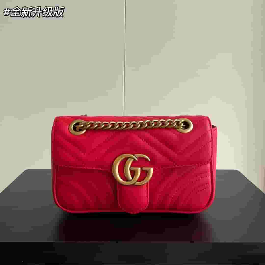 Yupoo Lv Upgraded Gg Marmont Mini Bag In Red ❤️ - Main Preview