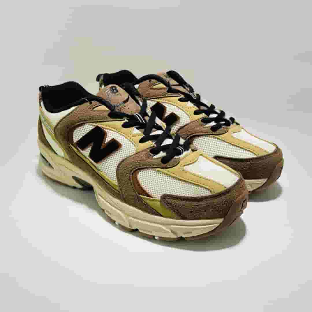 New Balance 530 - Men's Low-Top Casual Sneakers (White/Brown) - Main Preview