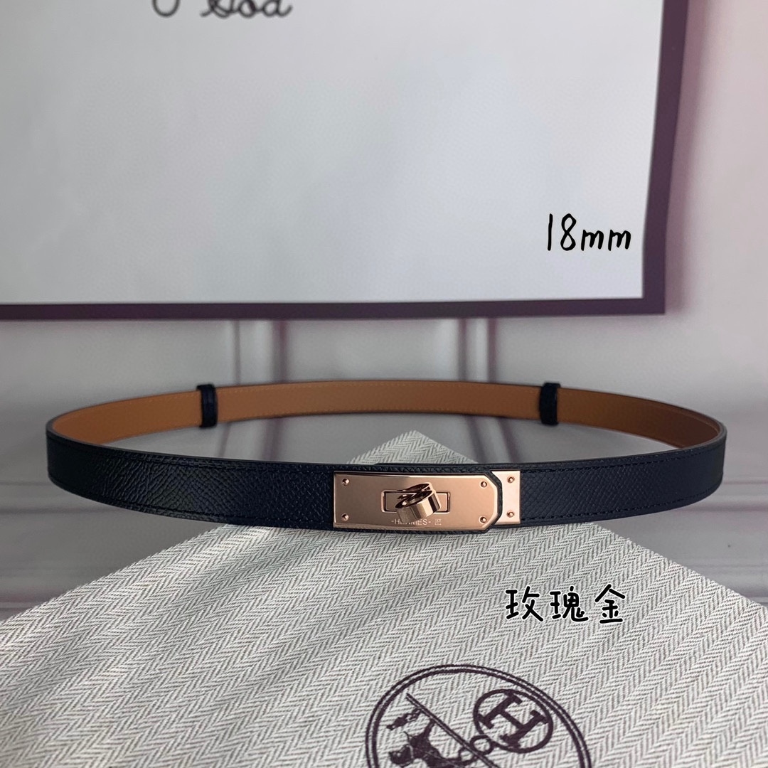 Yupoo Hermes Belt  Kelly 1.8Cm Reversible Black image 2