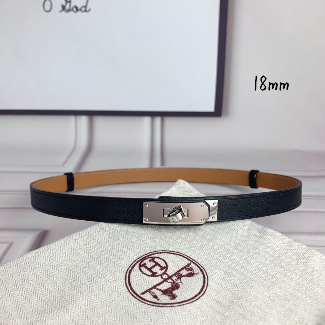 Yupoo Hermes Belt  Kelly 1.8Cm Reversible Black image 3