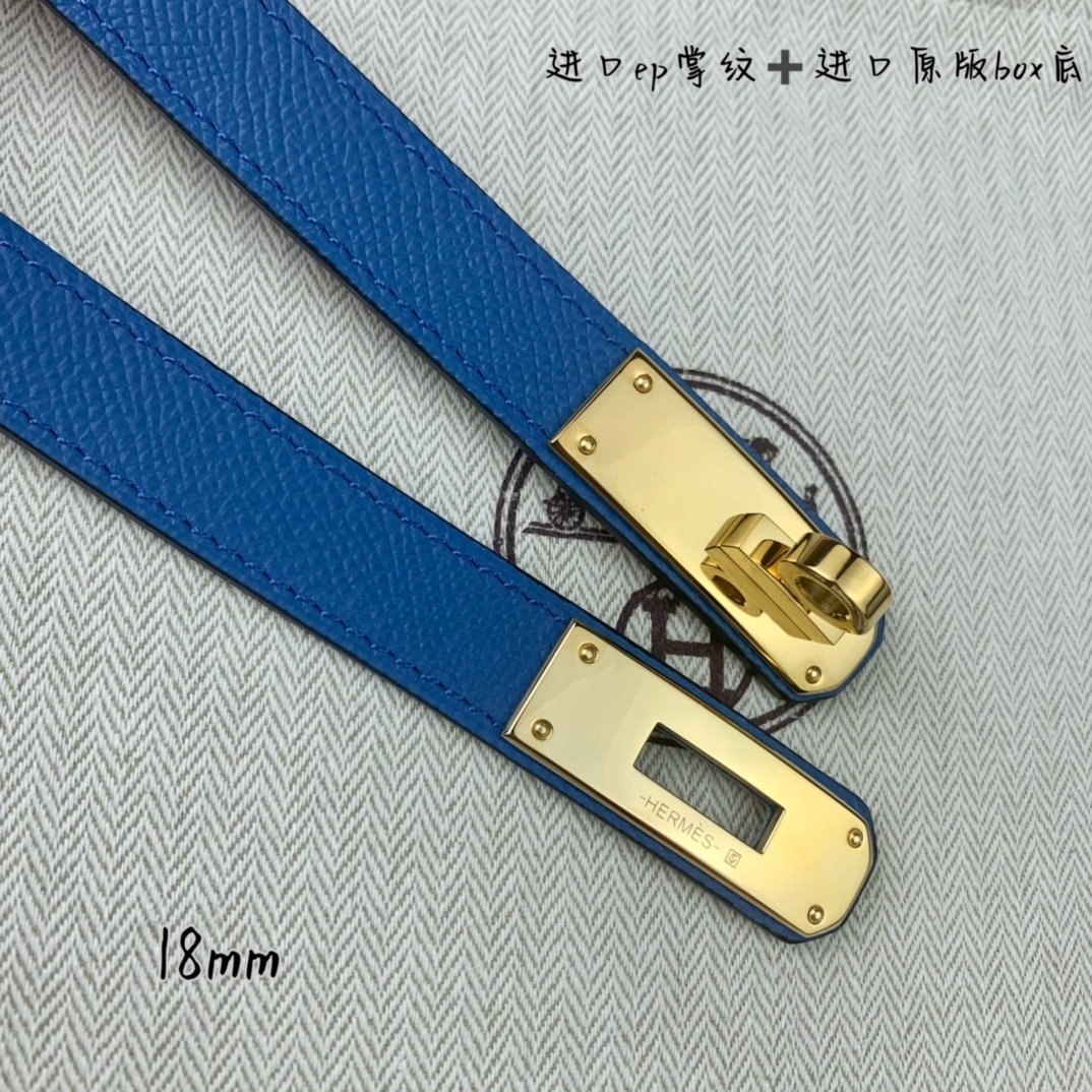 Yupoo Hermes Belt  Kelly 1.8Cm Reversible Blue image 7