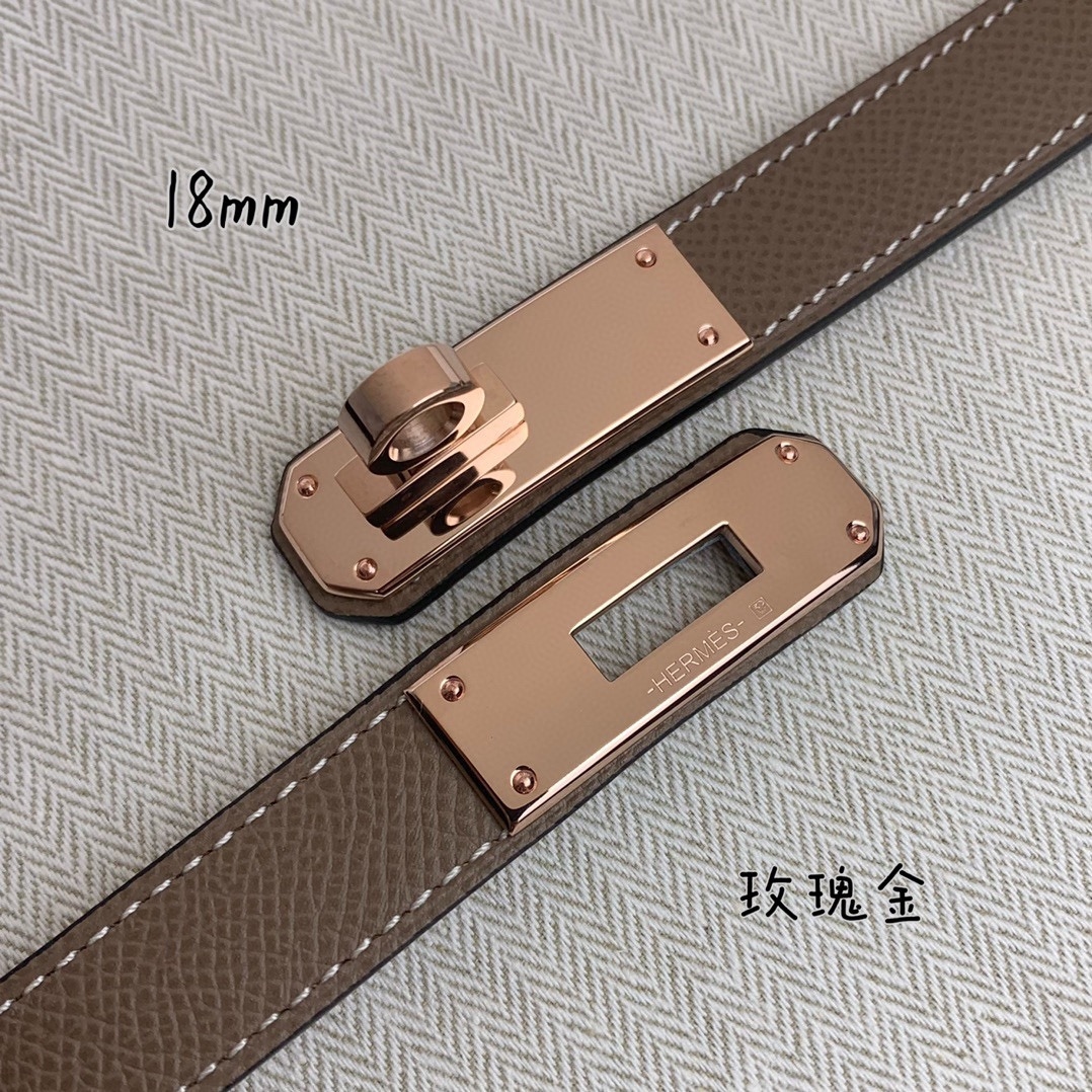Yupoo Hermes Belt  Kelly 1.8Cm Reversible Camel Color image 8