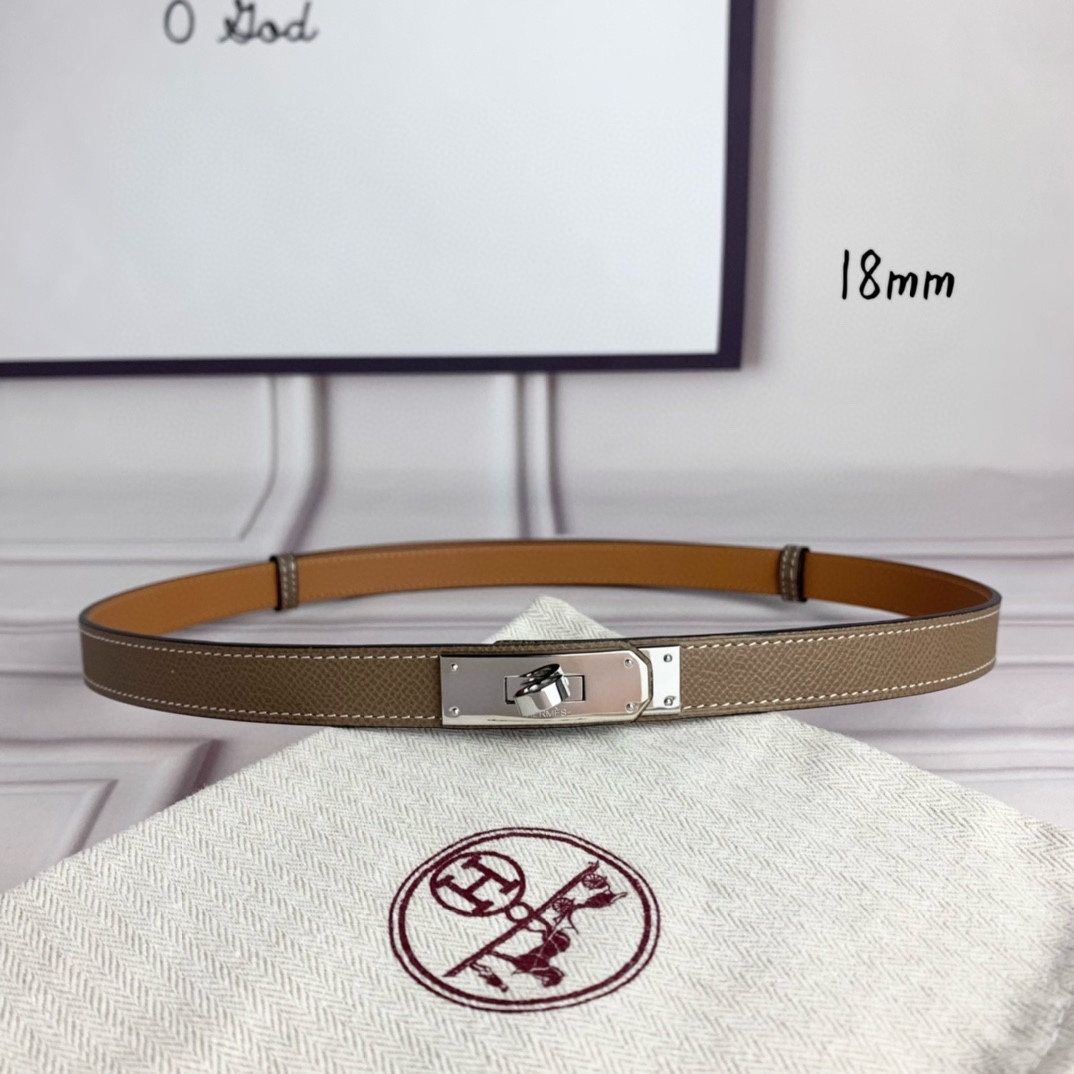 Yupoo Hermes Belt  Kelly 1.8Cm Reversible Camel Color image 3