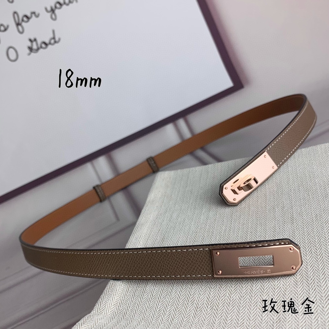 Yupoo Hermes Belt  Kelly 1.8Cm Reversible Camel Color image 5