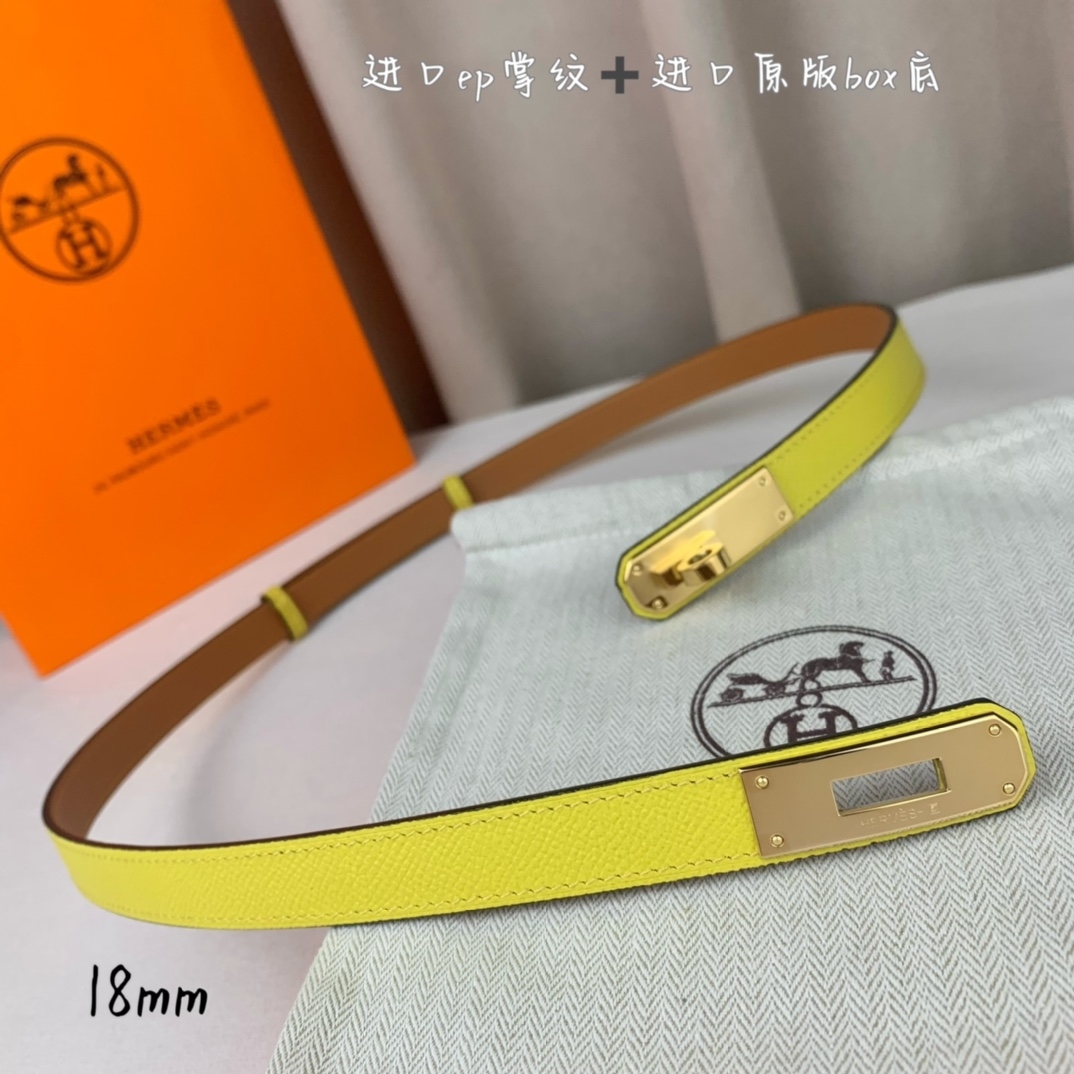 Yupoo Hermes Belt  Kelly 1.8Cm Reversible Gold image 3