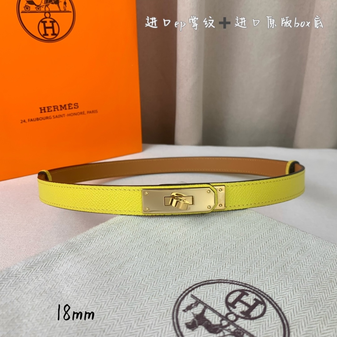 Yupoo Hermes Belt  Kelly 1.8Cm Reversible Gold image 5