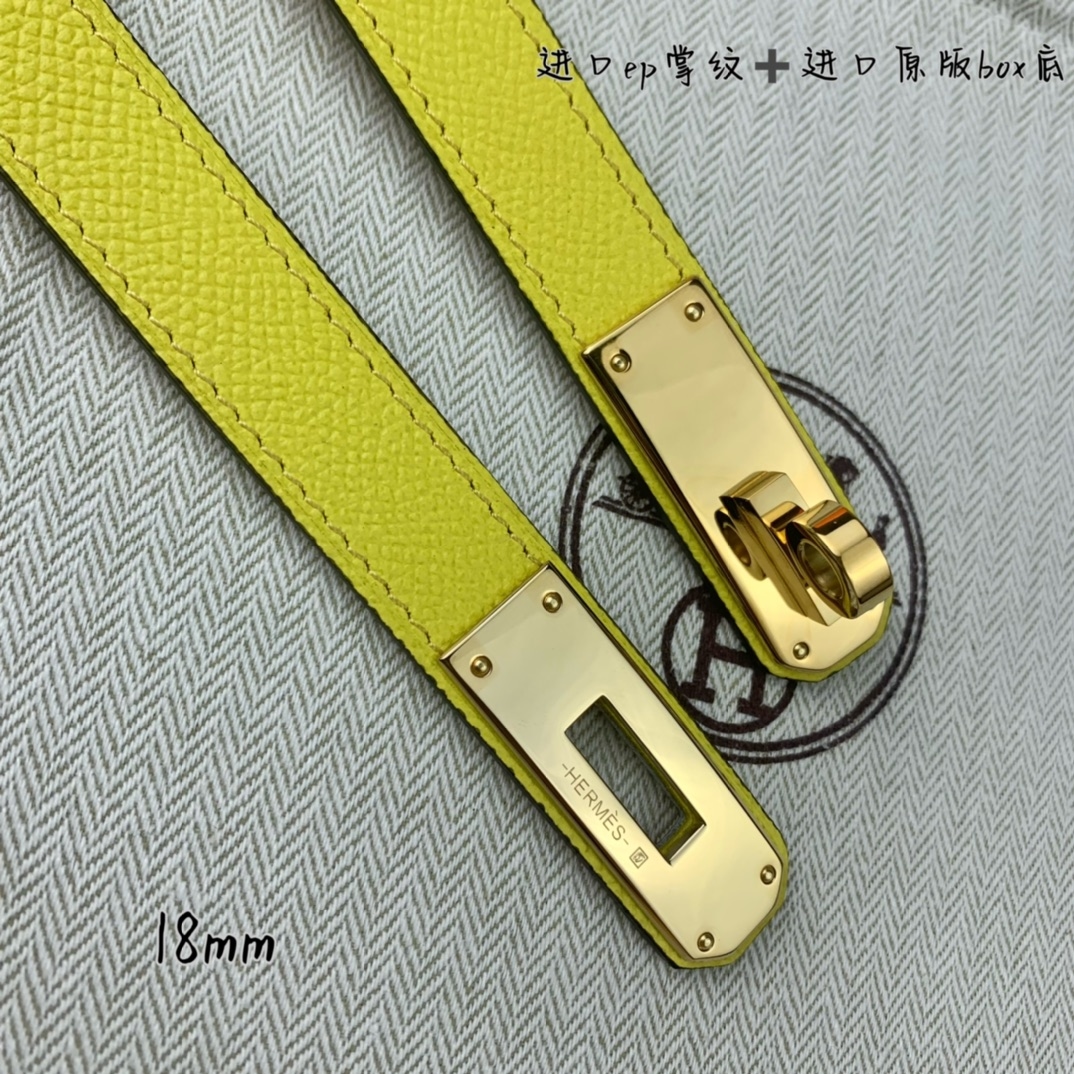 Yupoo Hermes Belt  Kelly 1.8Cm Reversible Gold image 7