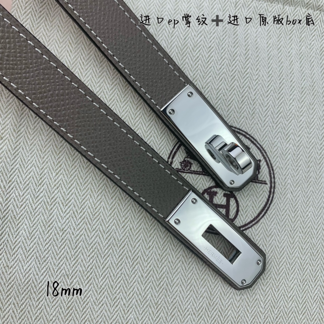 Yupoo Hermes Belt  Kelly 1.8Cm Reversible Grey image 8