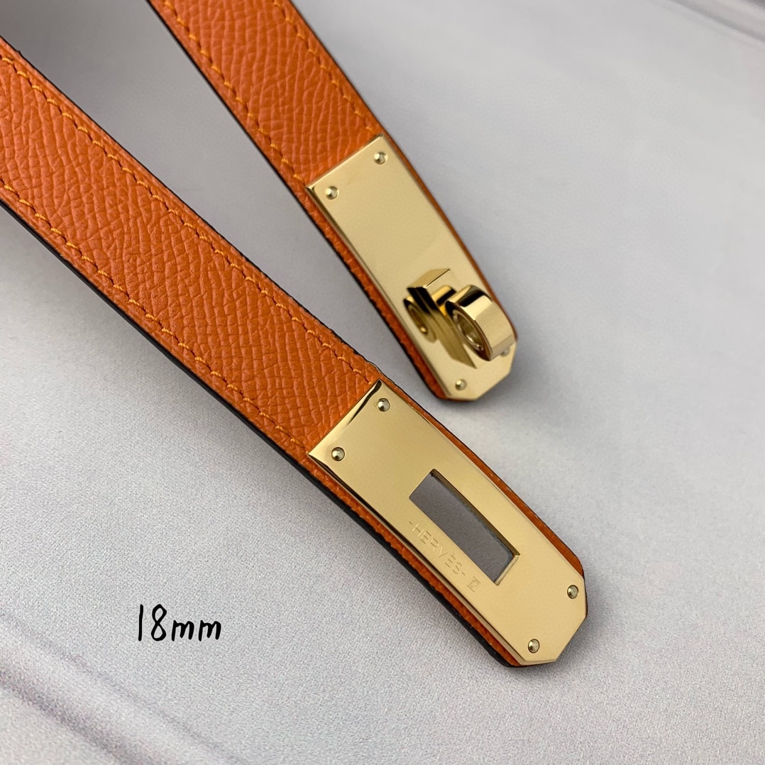 Yupoo Hermes Belt  Kelly 1.8Cm Reversible Orange image 7