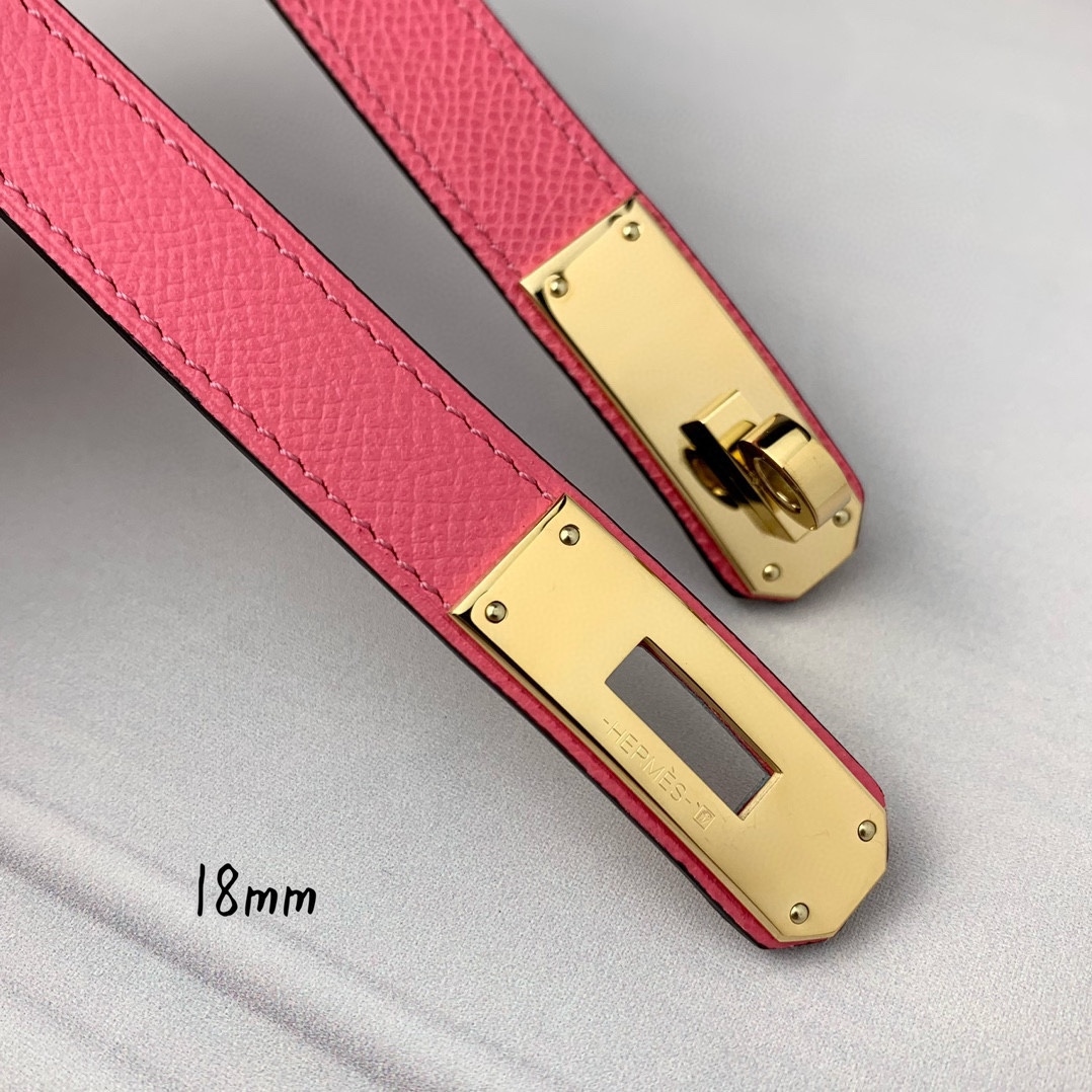 Yupoo Hermes Belt  Kelly 1.8Cm Reversible Pink Belt image 7