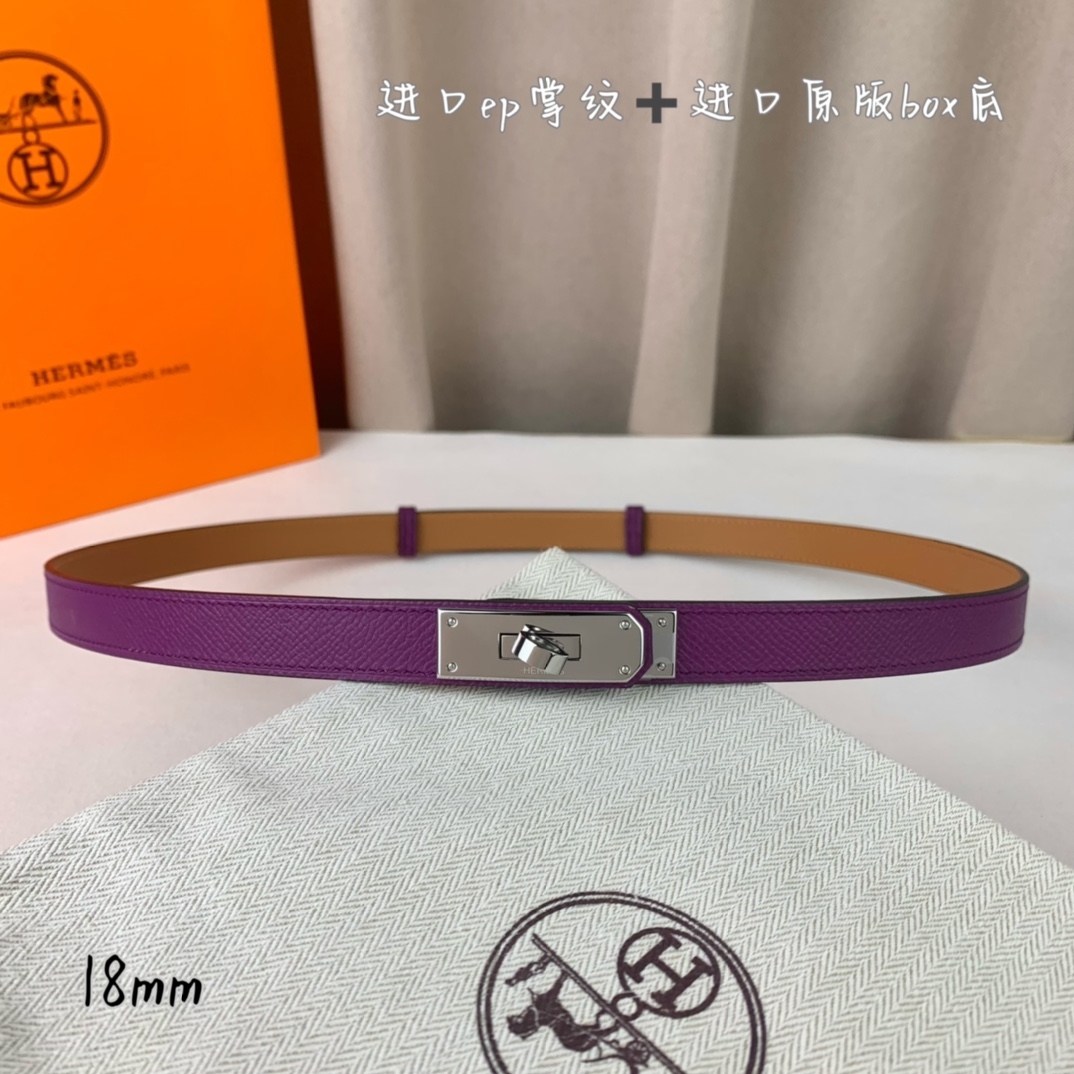 Yupoo Hermes Belt  Kelly 1.8Cm Reversible Purple image 2