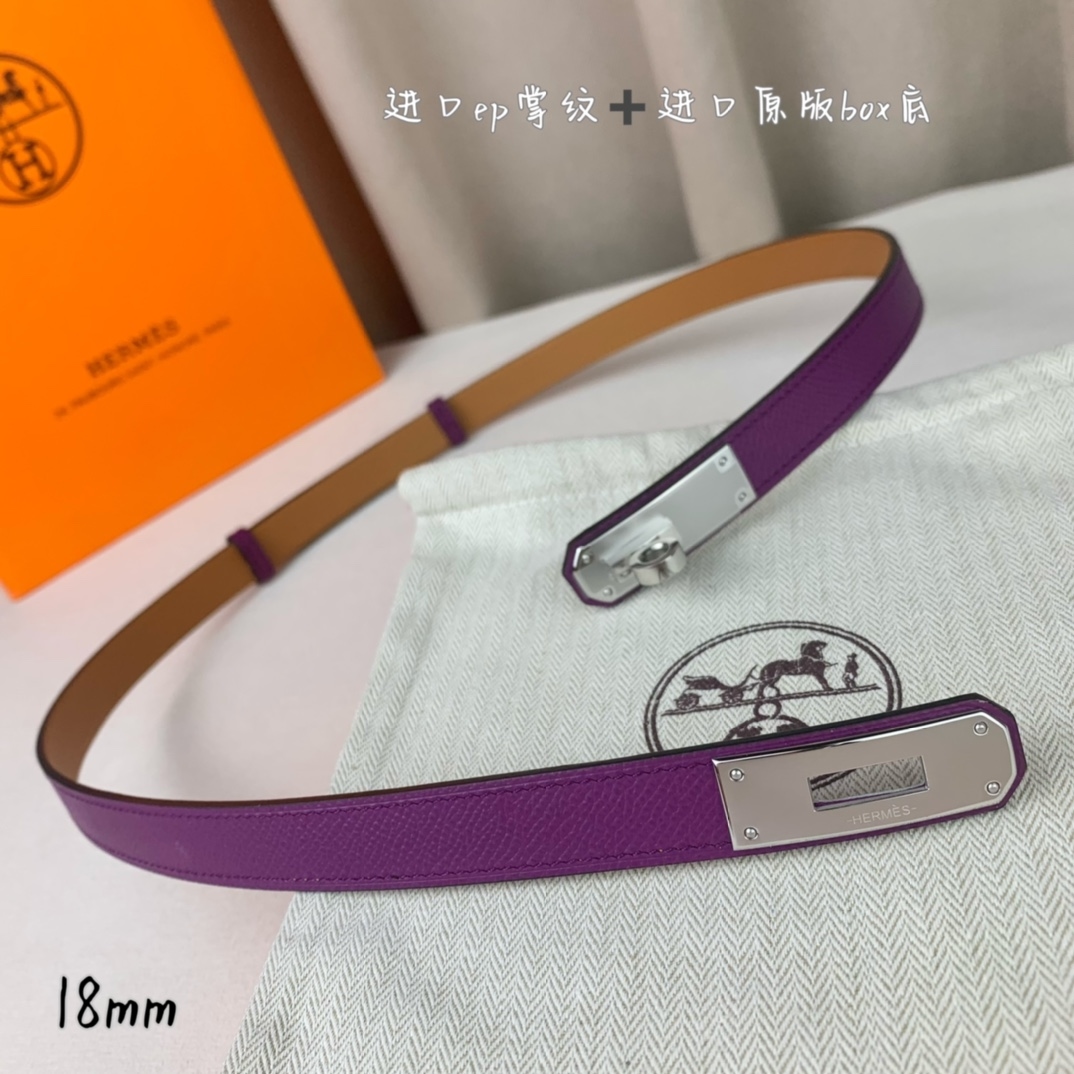 Yupoo Hermes Belt  Kelly 1.8Cm Reversible Purple image 4