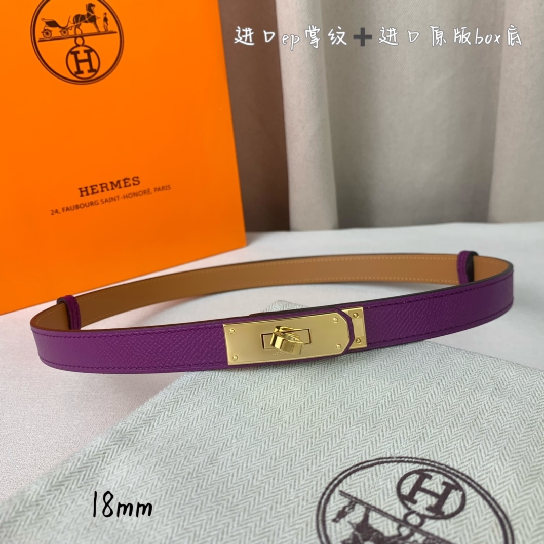 Yupoo Hermes Belt  Kelly 1.8Cm Reversible Purple image 5