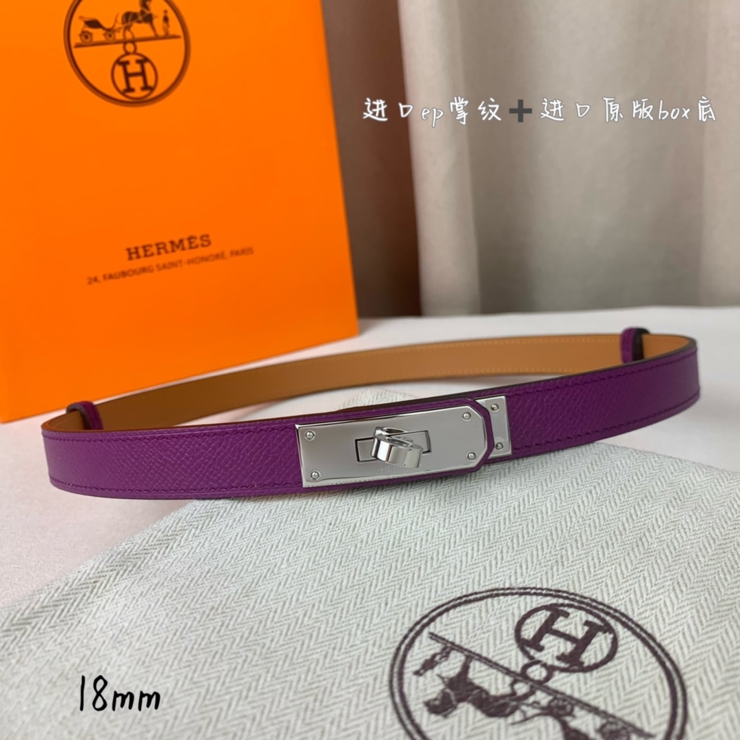 Yupoo Hermes Belt  Kelly 1.8Cm Reversible Purple image 6