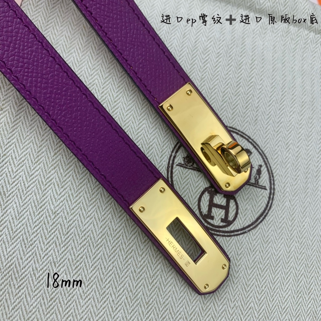 Yupoo Hermes Belt  Kelly 1.8Cm Reversible Purple image 7