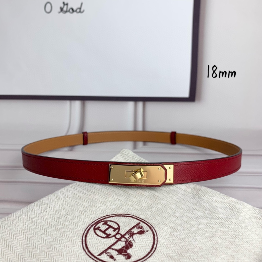 Yupoo Hermes Belt  Kelly 1.8Cm Reversible Red image 1