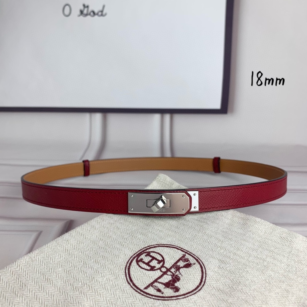 Yupoo Hermes Belt  Kelly 1.8Cm Reversible Red image 3