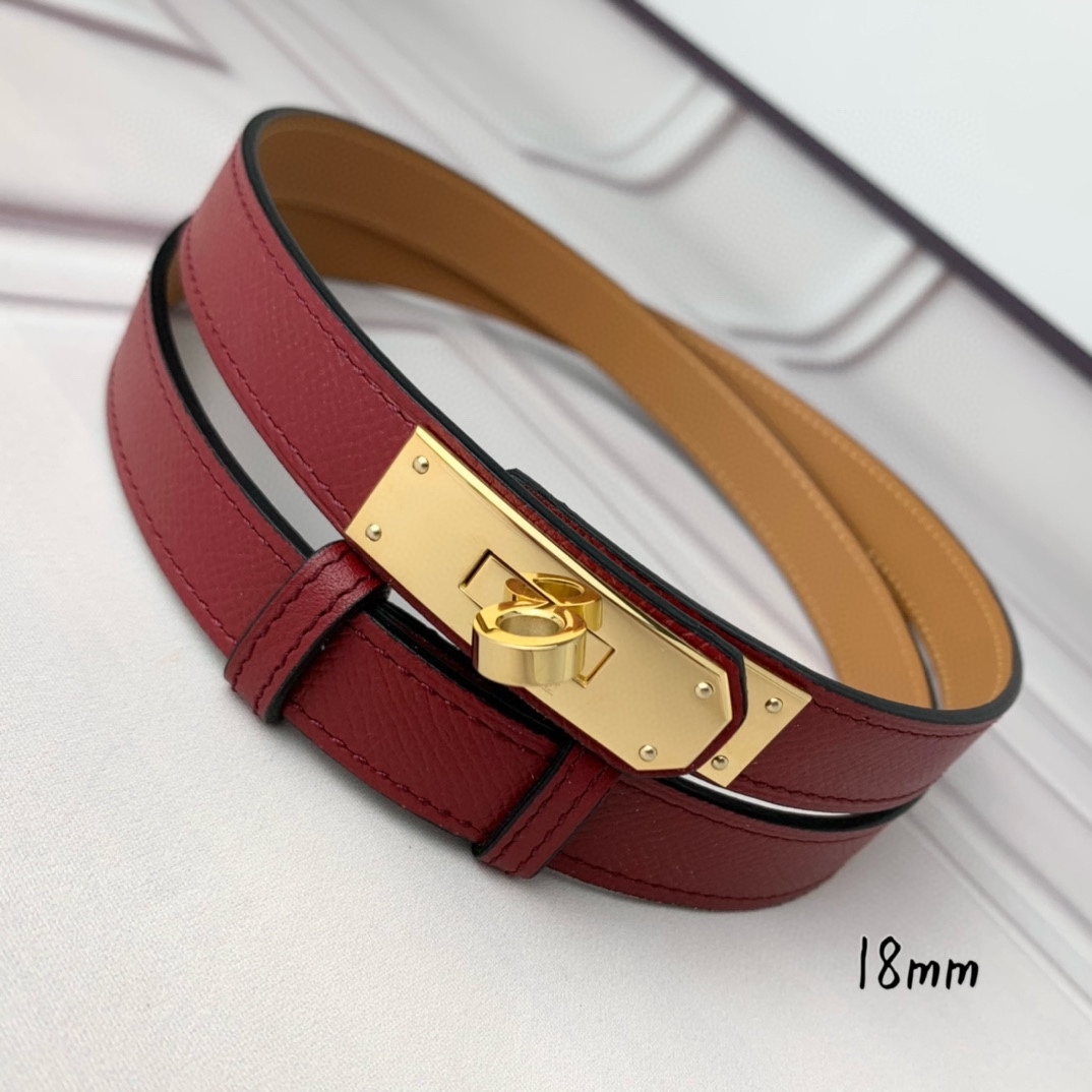 Yupoo Hermes Belt  Kelly 1.8Cm Reversible Red image 4