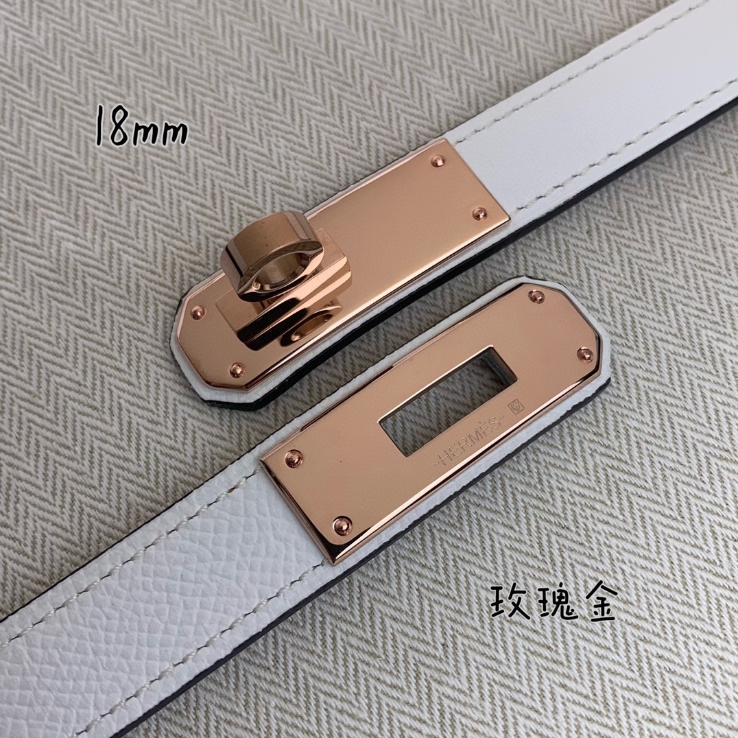 Yupoo Hermes Belt  Kelly 1.8Cm Reversible White image 8