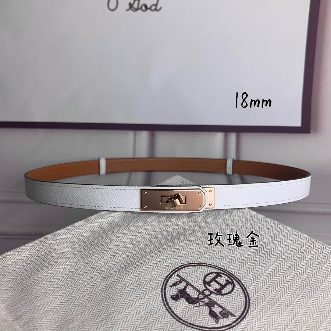 Yupoo Hermes Belt  Kelly 1.8Cm Reversible White image 2