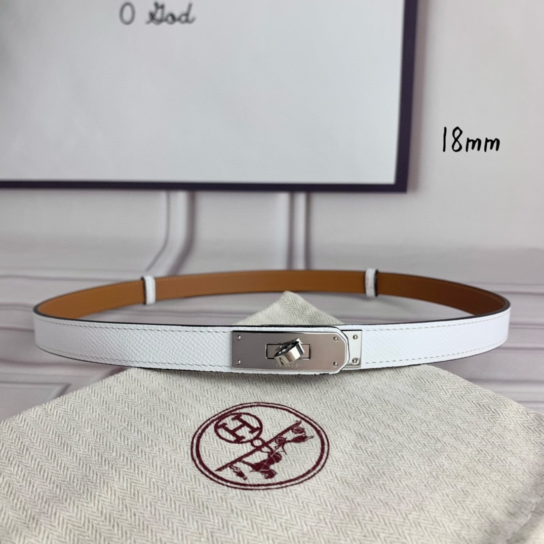 Yupoo Hermes Belt  Kelly 1.8Cm Reversible White image 3