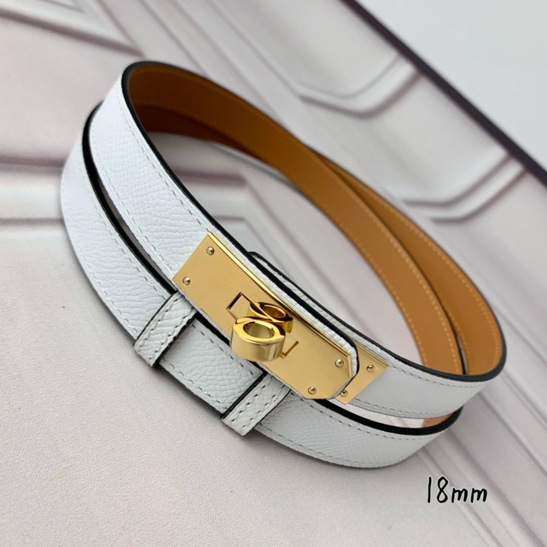Yupoo Hermes Belt  Kelly 1.8Cm Reversible White image 4