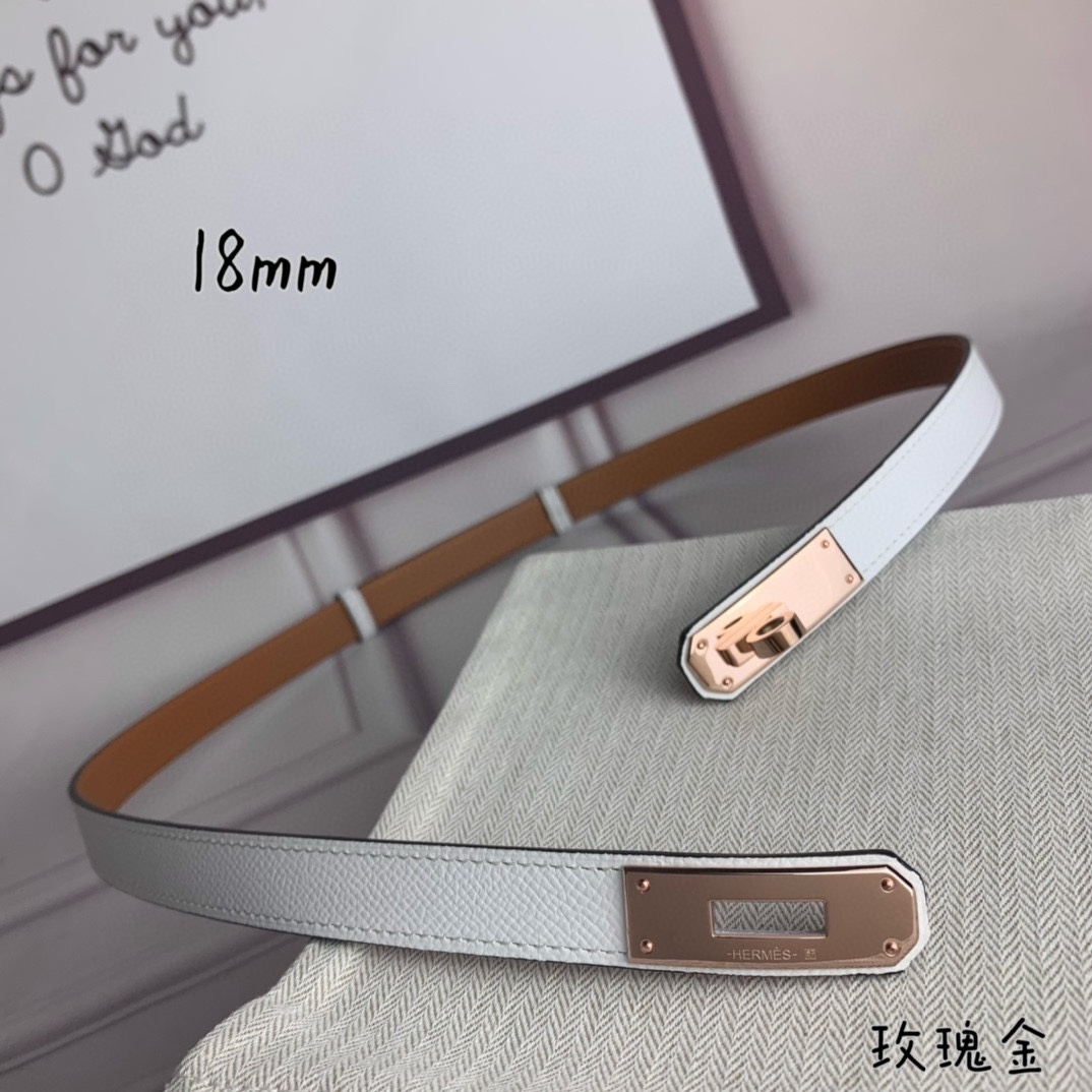 Yupoo Hermes Belt  Kelly 1.8Cm Reversible White image 5