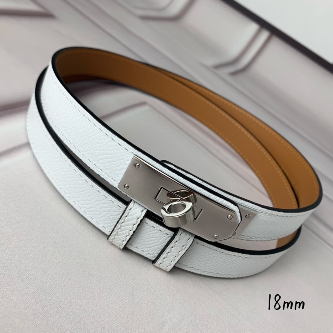 Yupoo Hermes Belt  Kelly 1.8Cm Reversible White image 6