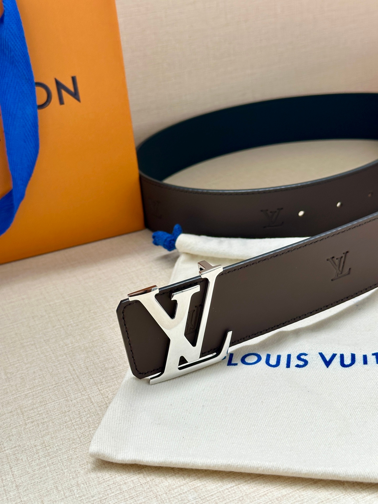 Lv Initiales Blason 40Mm Belt Yupoo Lv Belt Brown image 8