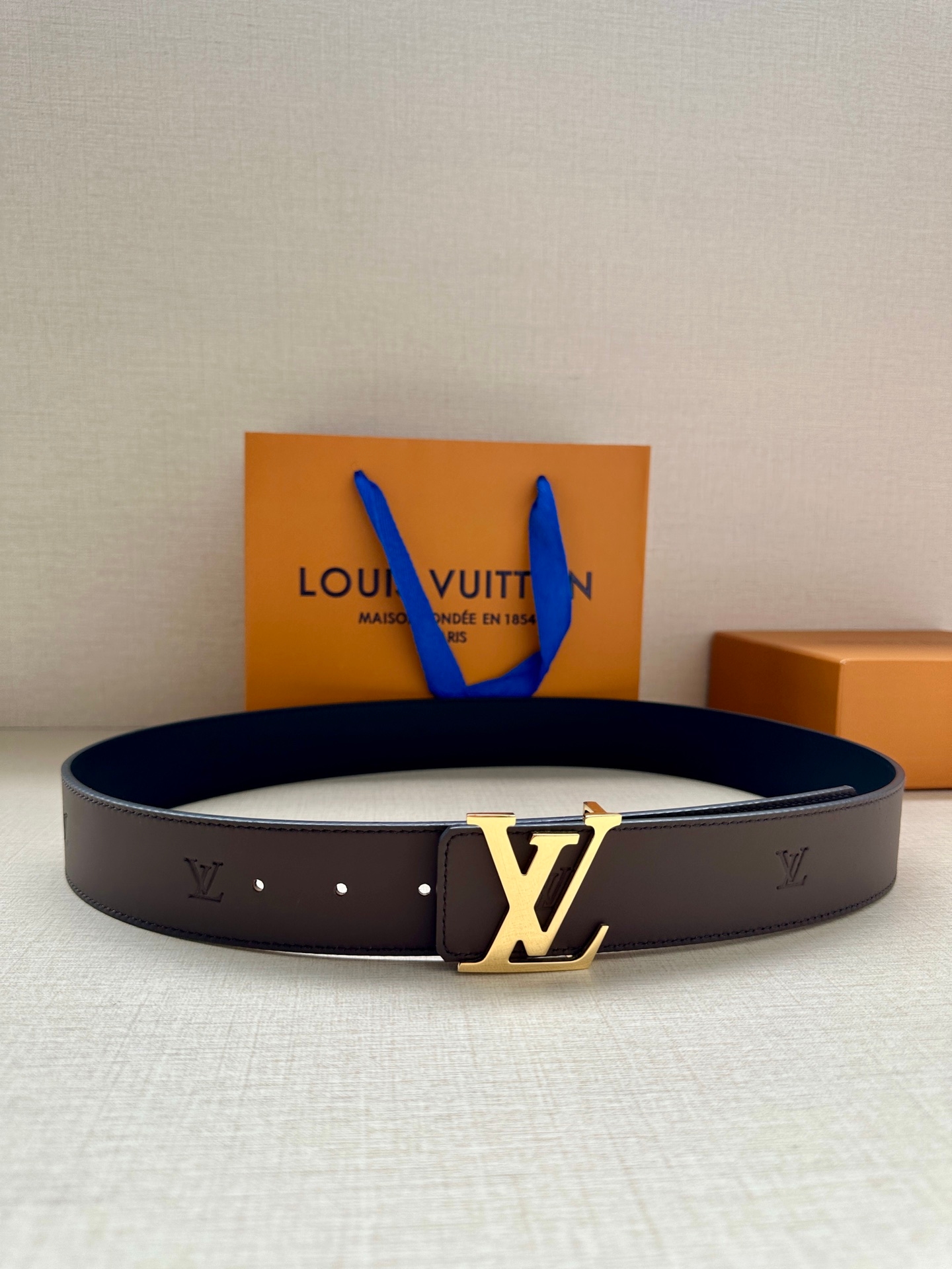 Lv Initiales Blason 40Mm Belt Yupoo Lv Belt Brown image 1