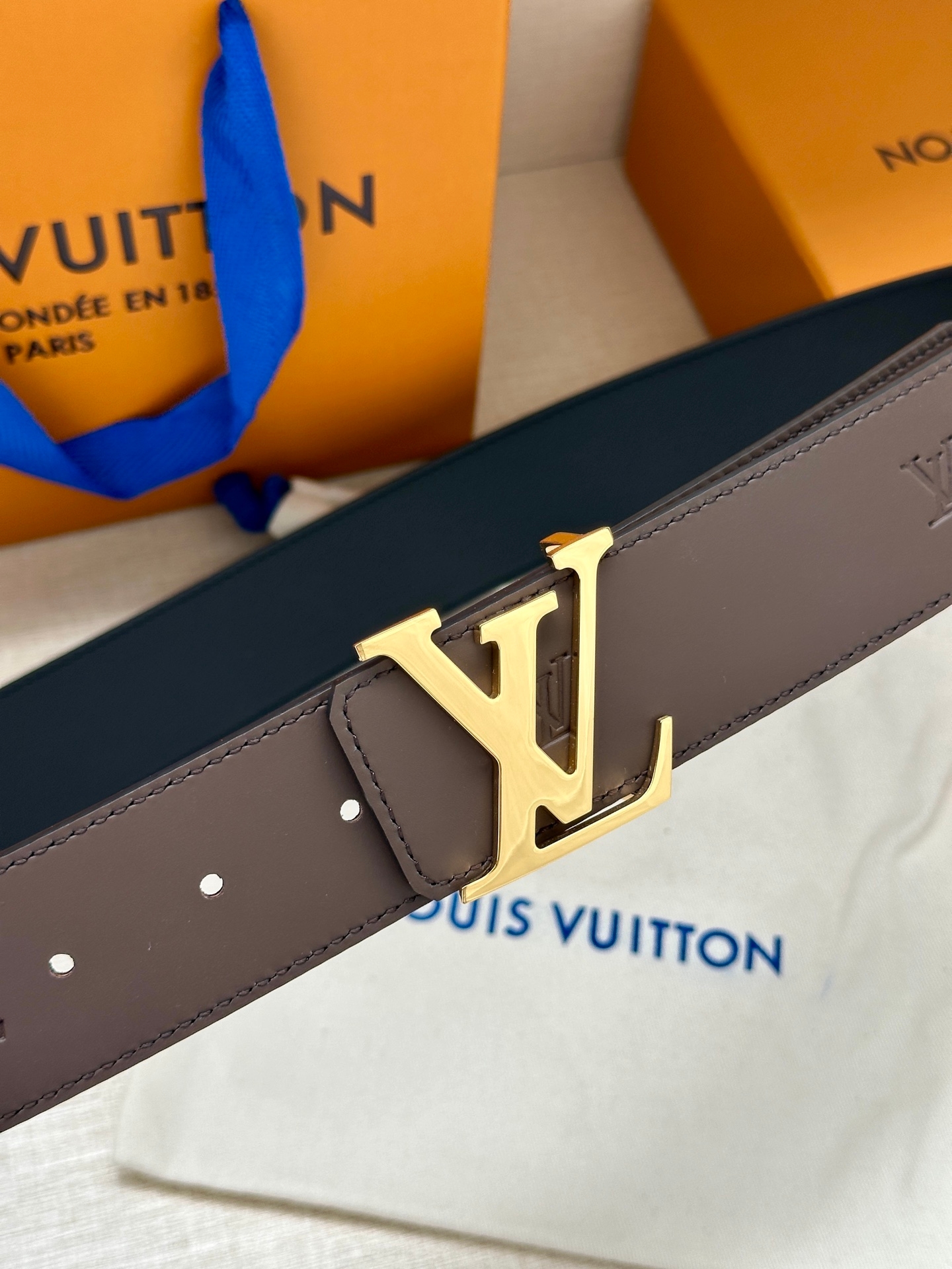 Lv Initiales Blason 40Mm Belt Yupoo Lv Belt Brown image 2