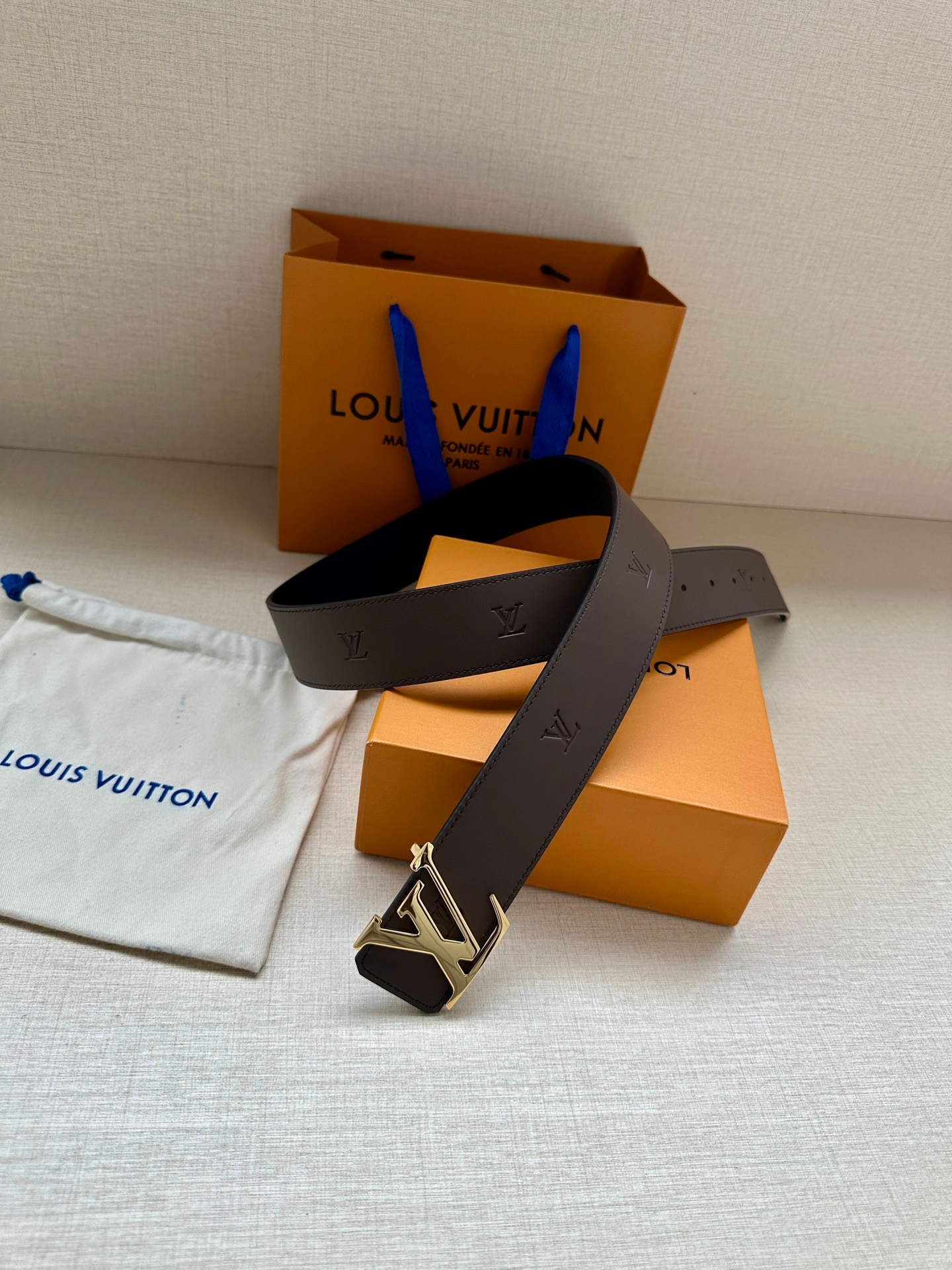 Lv Initiales Blason 40Mm Belt Yupoo Lv Belt Brown image 4