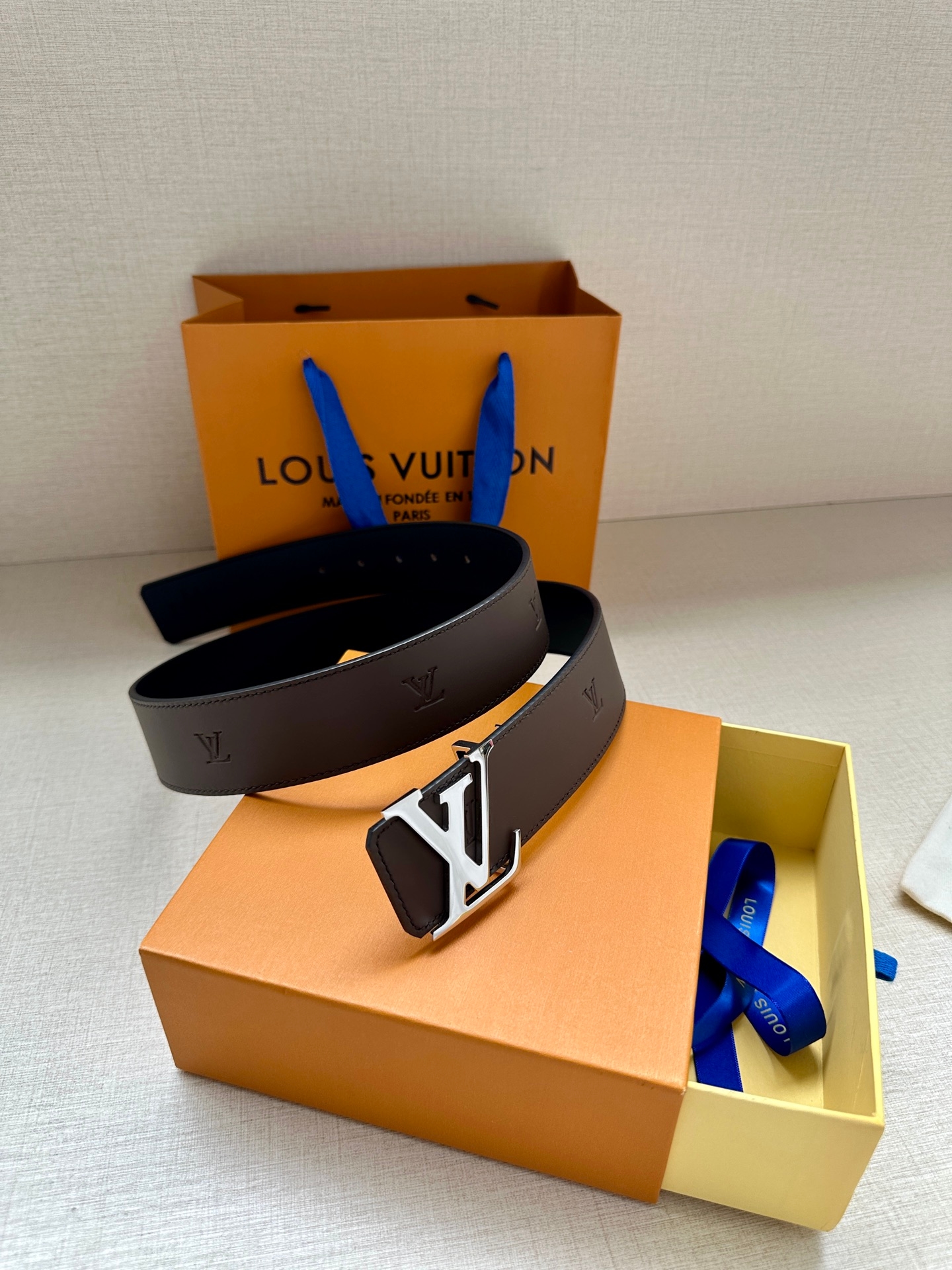 Lv Initiales Blason 40Mm Belt Yupoo Lv Belt Brown image 7