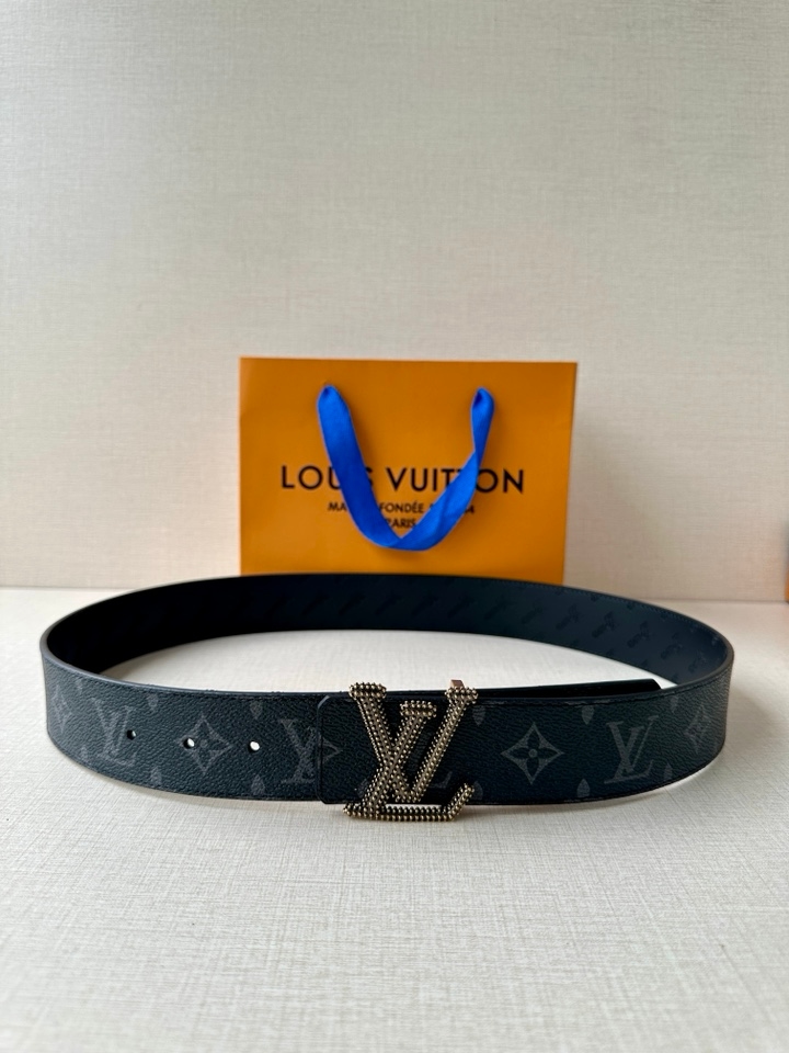 Lv Initiales Studs Reversible Belt 40Mm Yupoo Belt Black image 1