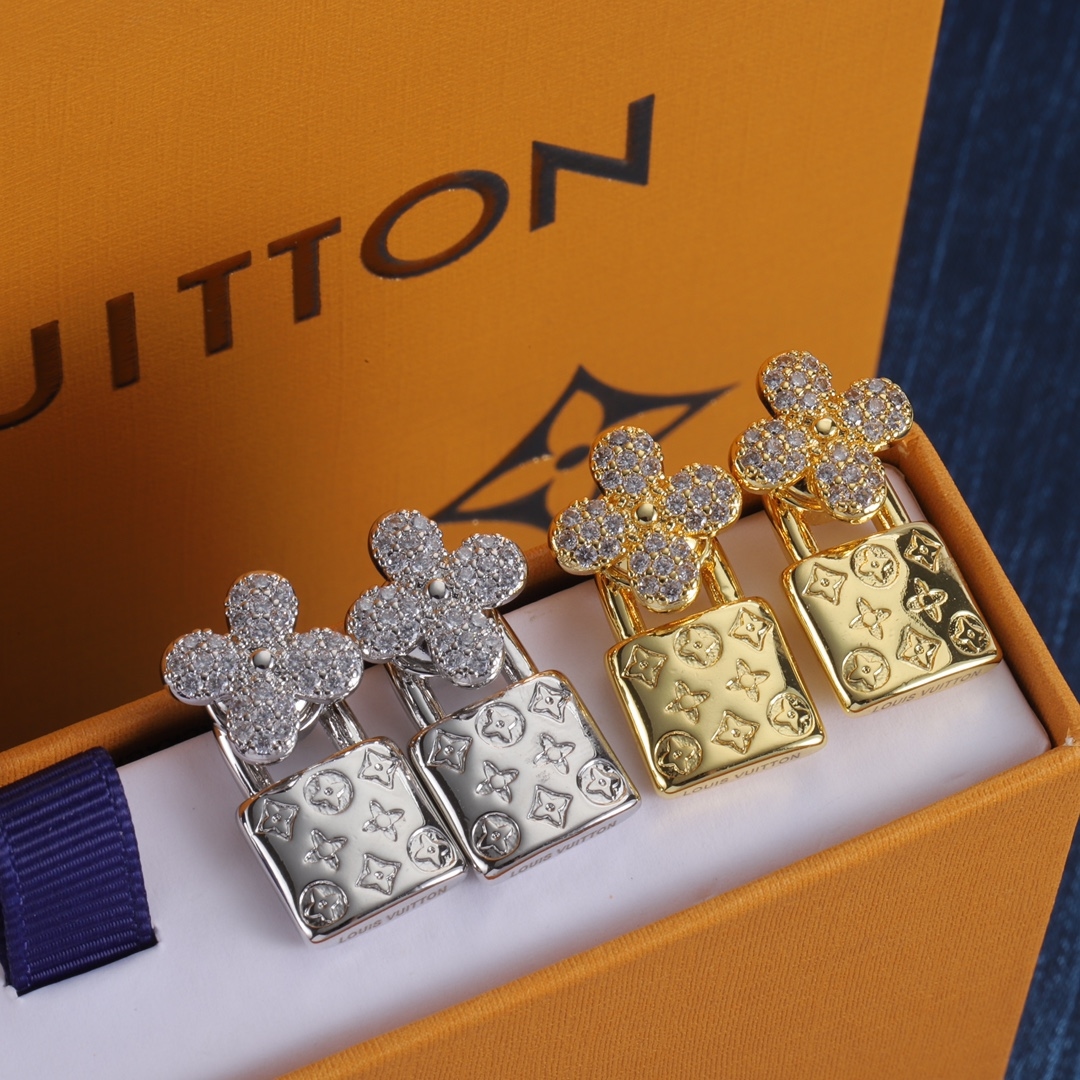 Louis Vuitton Stud Earrings Yupoo Lv Jewelry Gold Silver image 1