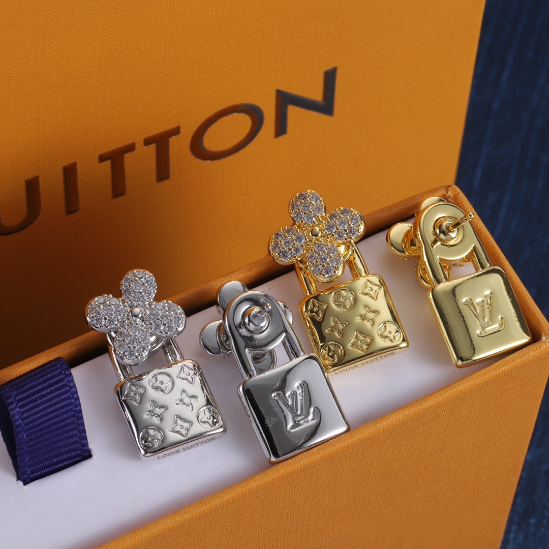 Louis Vuitton Stud Earrings Yupoo Lv Jewelry Gold Silver image 2