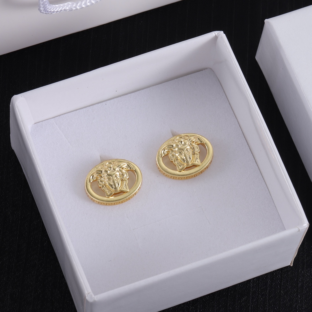 Versace Stud Earrings Yupoo Jewelry Gold image 1