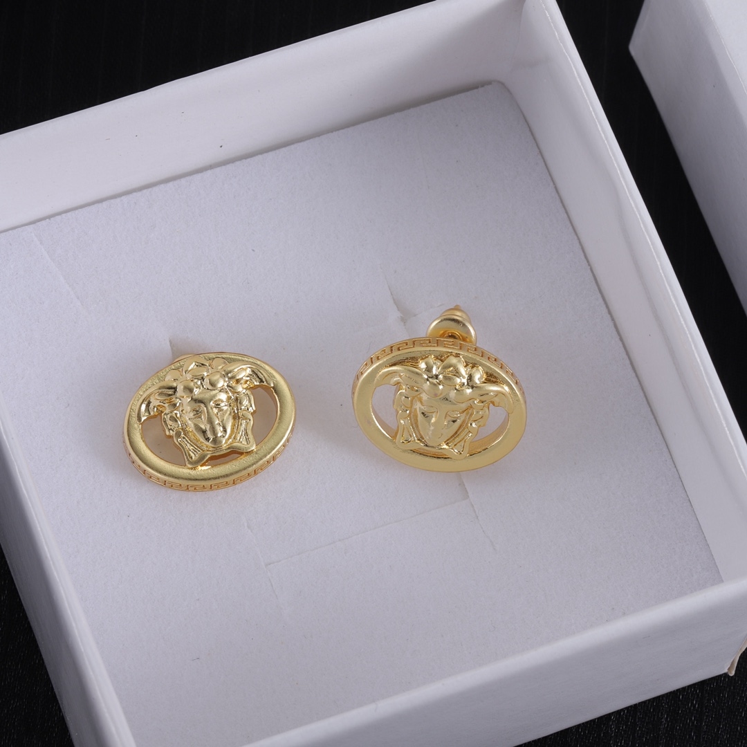 Versace Stud Earrings Yupoo Jewelry Gold image 2