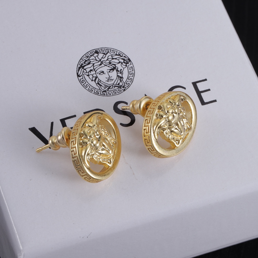 Versace Stud Earrings Yupoo Jewelry Gold image 4