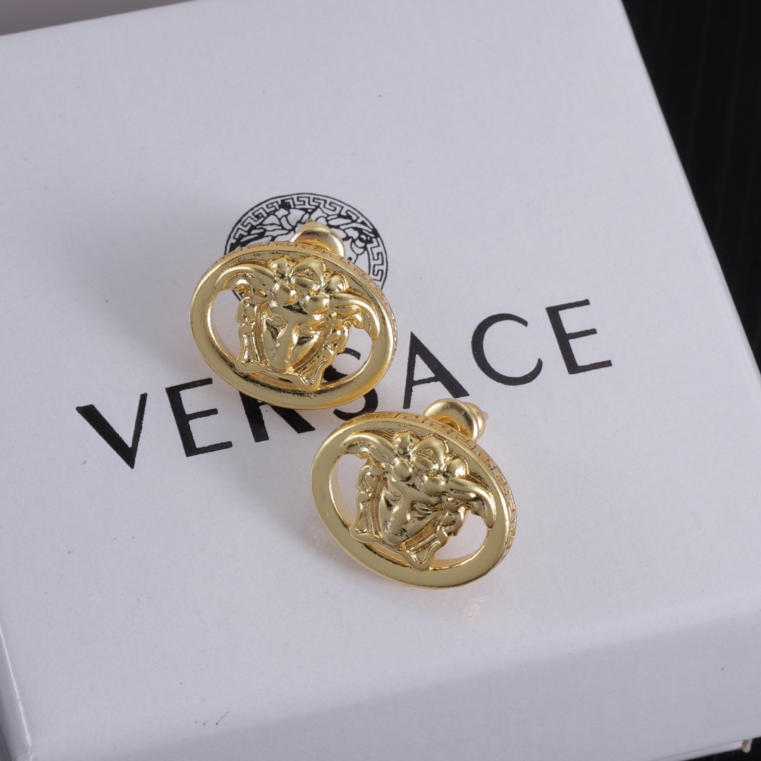 Versace Stud Earrings Yupoo Jewelry Gold image 6