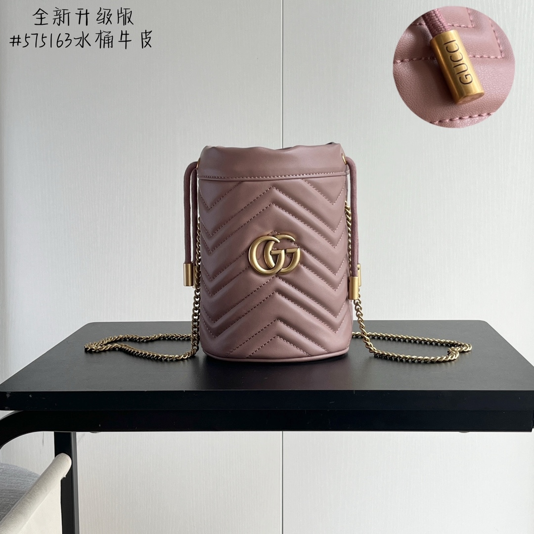 Yupoo Gucci Cowhide Pink Crossbody Bag Best Quality - 575163 image 1