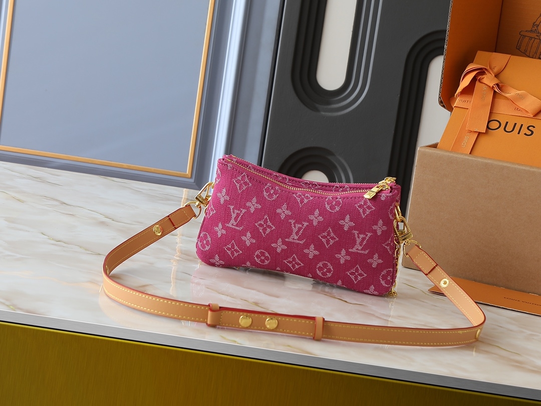 Yupoo Lv Liv Pochette Pink Monogram Denim Bag M14159 image 3