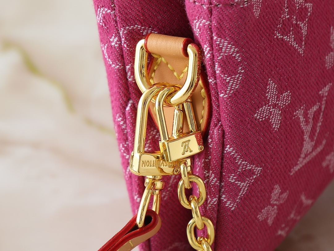 Yupoo Lv Liv Pochette Pink Monogram Denim Bag M14159 image 6