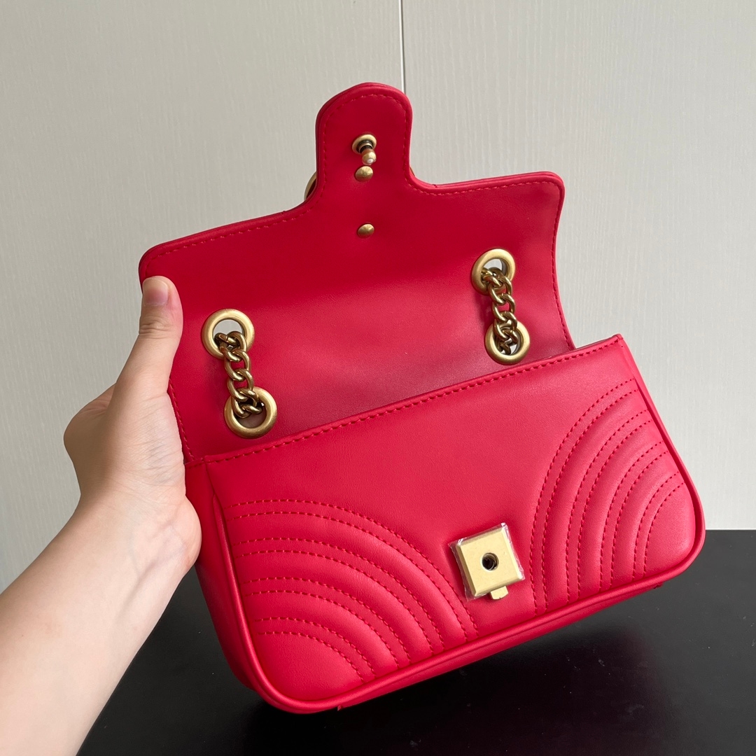 Yupoo Lv Upgraded Gg Marmont Mini Bag In Red ❤️ image 6